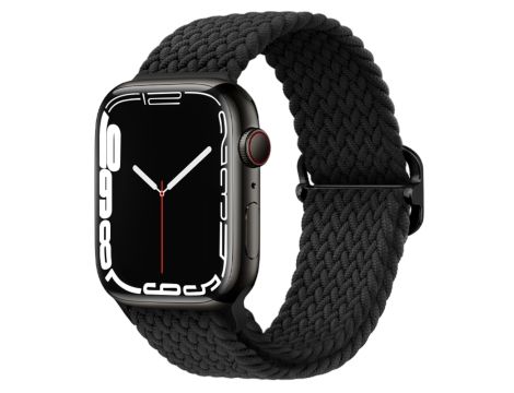 Pasek Opaska Bransoleta Plecionka Ciemny Popielaty do Apple Watch 3 4 5 6 7 8 9 SE 42/44/45mm